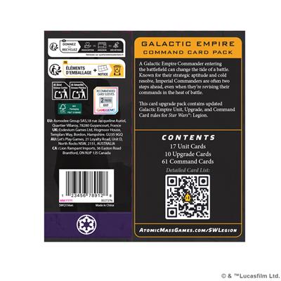 Star Wars: Legion - Galactic Empire Command Card Pack | Odin's Place