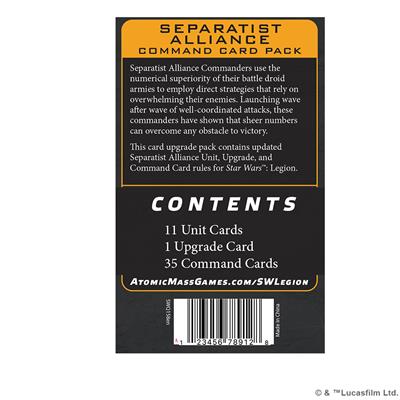 Star Wars: Legion - Separatist Alliance Command Card Pack | Odin's Place
