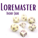 Level Up Dice Ivory Jade Gemstone Poly 7 Dice Set | Odin's Place