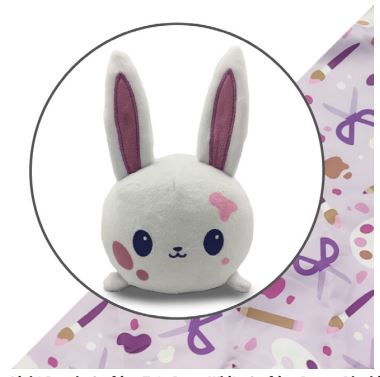 Plushie Tote Bag: Light Purple Crafting Tote Bag + White Crafting Bunny Plushie | Odin's Place