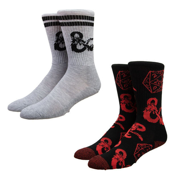 Bioworld Dungeons & Dragons 2 Pair Crew Socks | Odin's Place