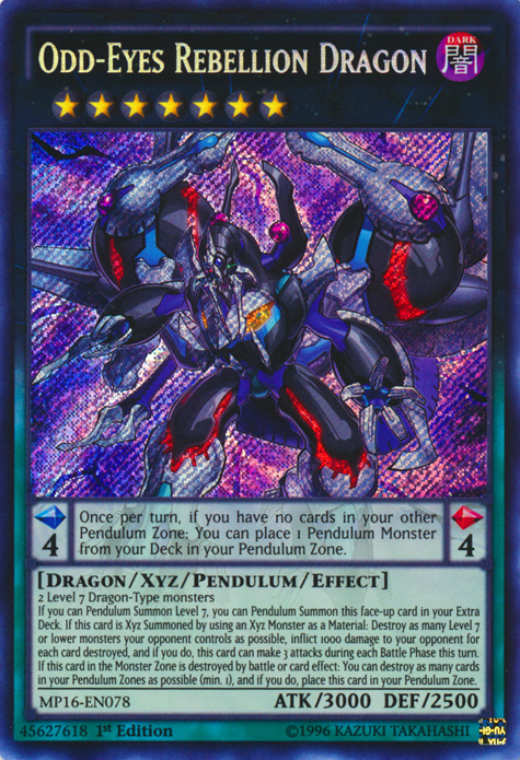 Odd-Eyes Rebellion Dragon [MP16-EN078] Secret Rare | Odin's Place