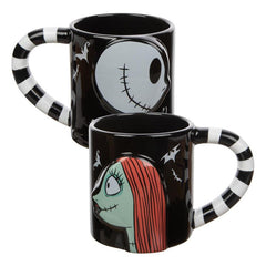Bioworld The Nightmare Before Christmas Jack & Sally 20 oz. Sculpted Ceramic Mugs - Set of 2 | Odin's Place