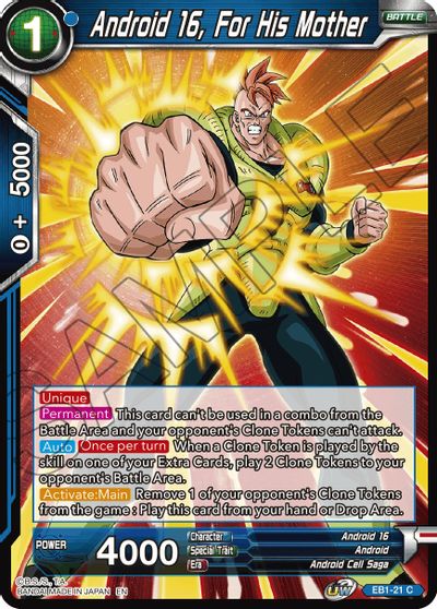 Android 16, For His Mother (EB1-21) [Battle Evolution Booster] | Odin's Place
