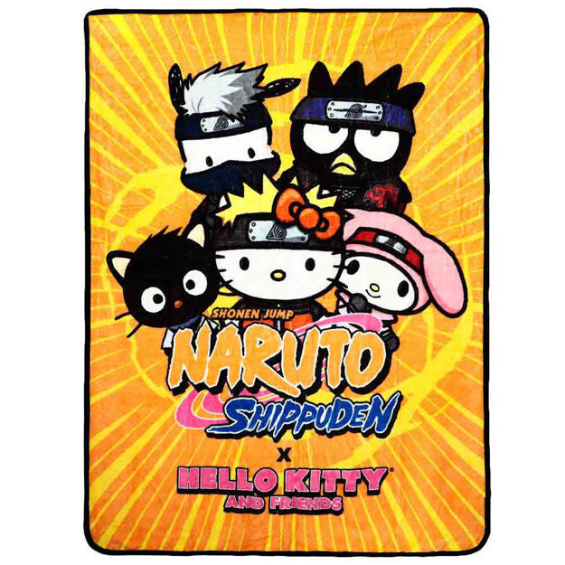 Naruto x Hello Kitty Fleece Throw | Odin's Place