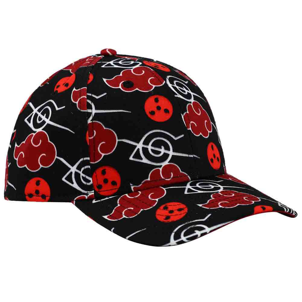 Bioworld Naruto Akatsuki Cloud & Anti-leaf Village Sublimated Curved Bill Snapback | Odin's Place