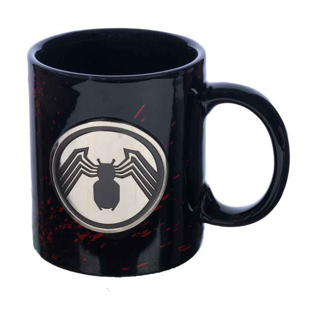 Bioworld Marvel Venom 12 oz. Ceramic Mug with Metal Emblem | Odin's Place