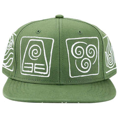 Bioworld Avatar The Last Airbender Elemental Symbols Flat Bill Snapback | Odin's Place