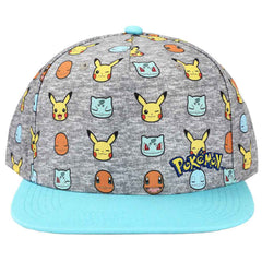 Bioworld Pokemon Youth Microfiber AOP Curved Bill Snapback Cap | Odin's Place