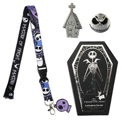 Bioworld The Nightmare Before Christmas Master of Fright Lapel Pins & Lanyard Coffin Box Set | Odin's Place