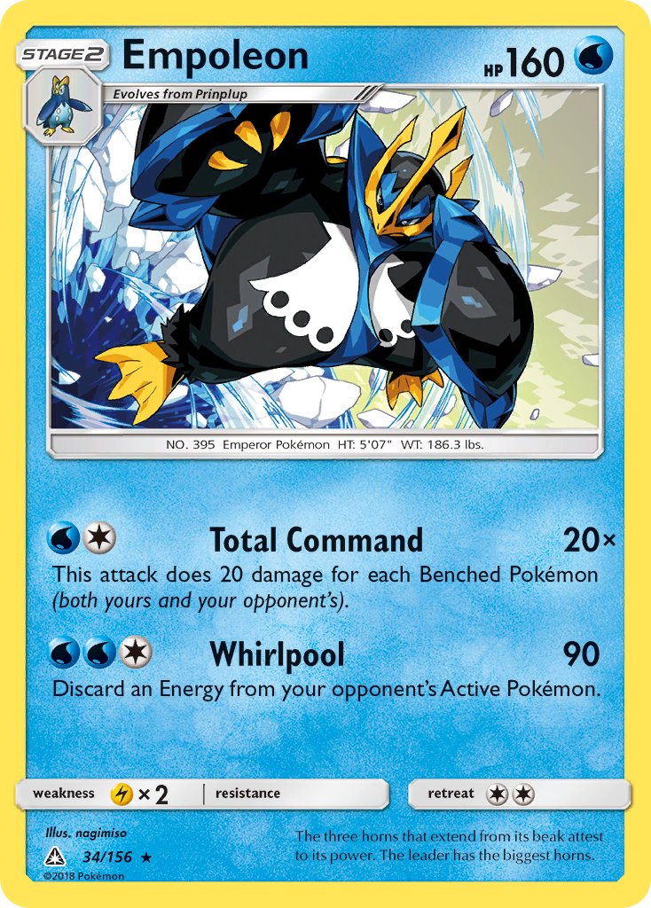 Empoleon (34/156) (Cracked Ice Holo) (Theme Deck Exclusive) [Sun & Moon: Ultra Prism] | Odin's Place