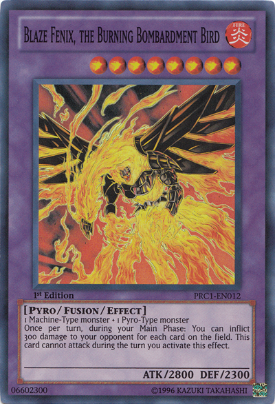 Blaze Fenix, the Burning Bombardment Bird [PRC1-EN012] Super Rare | Odin's Place