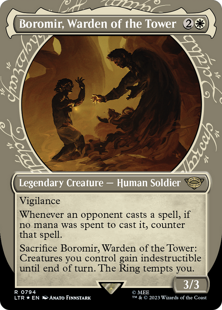 Boromir, Warden of the Tower (Showcase) (Surge Foil) [The Lord of the Rings: Tales of Middle-Earth] | Odin's Place
