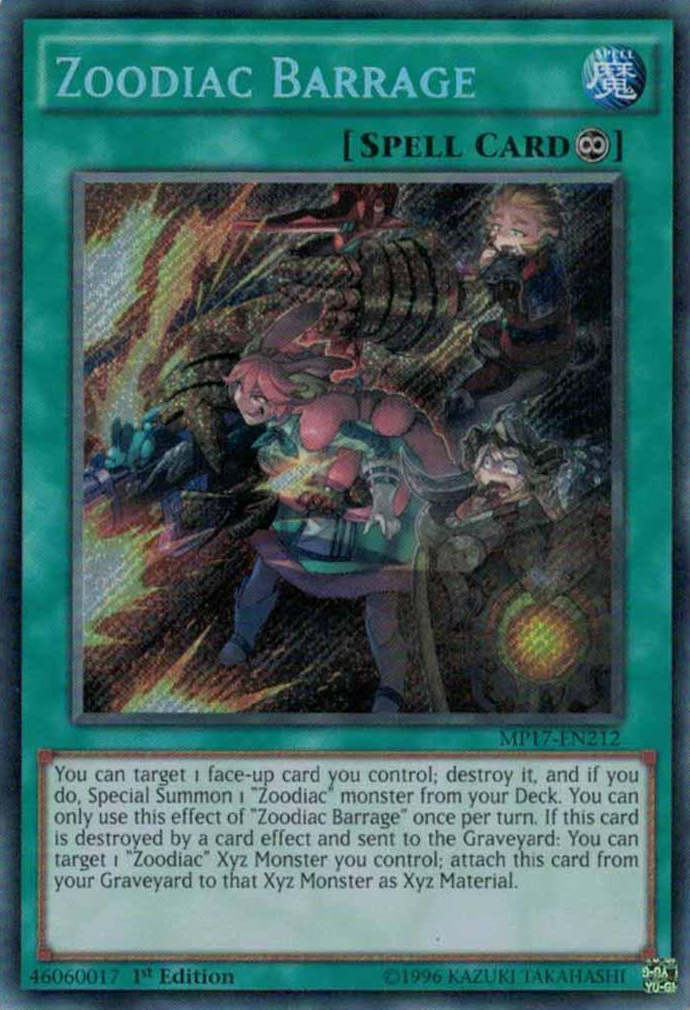 Zoodiac Barrage [MP17-EN212] Secret Rare | Odin's Place