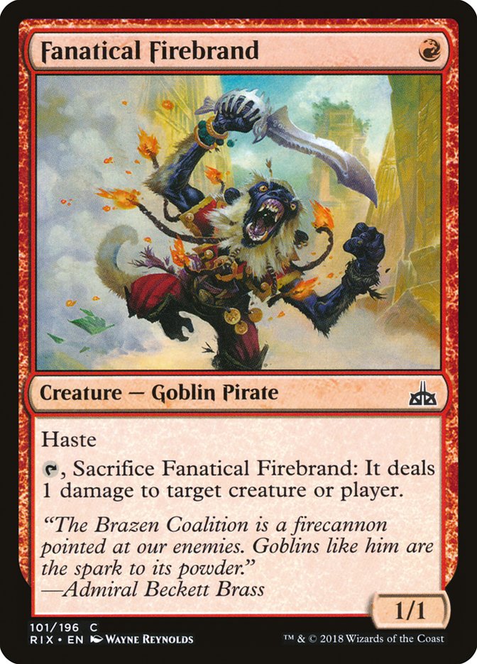 Fanatical Firebrand (101) [Rivals of Ixalan] | Odin's Place