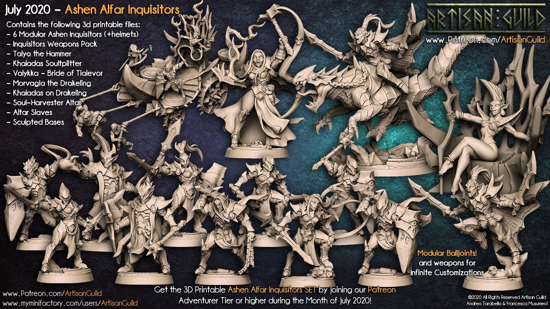 Dragon's Lair Printed Mini: Ashen Alfar Inquisitors Set | Odin's Place