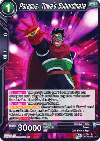 Paragus, Towa's Subordinate (BT11-136) [Vermilion Bloodline] | Odin's Place