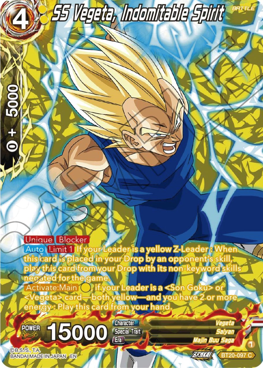 SS Vegeta, Indomitable Spirit (Silver Foil) (BT20-097) [Power Absorbed] | Odin's Place