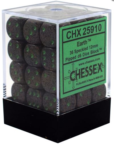Chessex Earth Elemental 12mm D6 Dice Block (36) | Odin's Place
