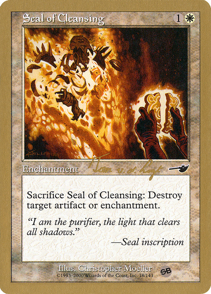 Seal of Cleansing (Tom van de Logt) (SB) [World Championship Decks 2000] | Odin's Place