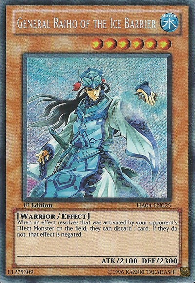 General Raiho of the Ice Barrier [HA04-EN025] Secret Rare | Odin's Place