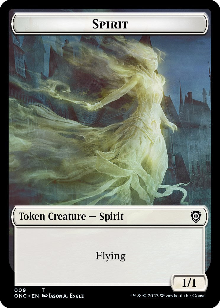 Human // Spirit Double-Sided Token [Phyrexia: All Will Be One Commander Tokens] | Odin's Place