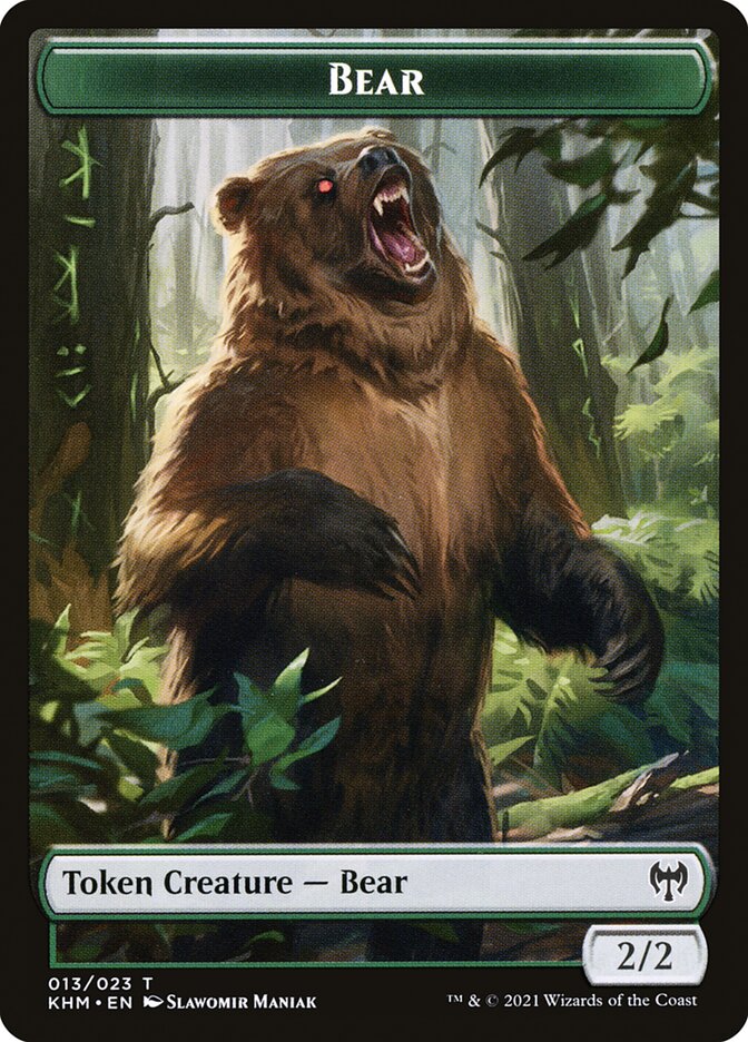 Elf Warrior // Bear Double-Sided Token [Kaldheim Tokens] | Odin's Place