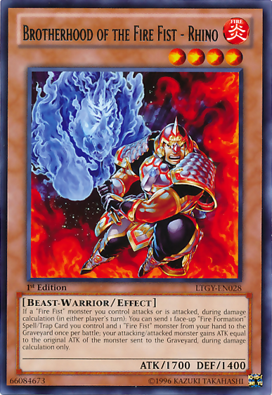 Brotherhood of the Fire Fist - Rhino [LTGY-EN028] Rare | Odin's Place