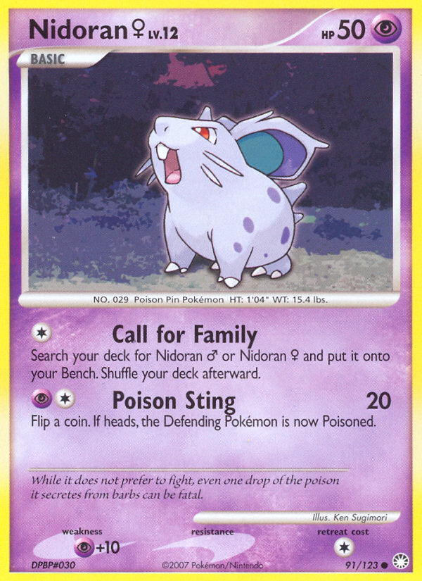 Nidoran (91/123) (Female) [Diamond & Pearl: Mysterious Treasures] | Odin's Place