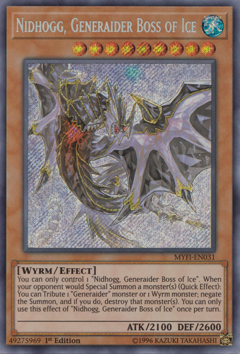 Nidhogg, Generaider Boss of Ice [MYFI-EN031] Secret Rare | Odin's Place