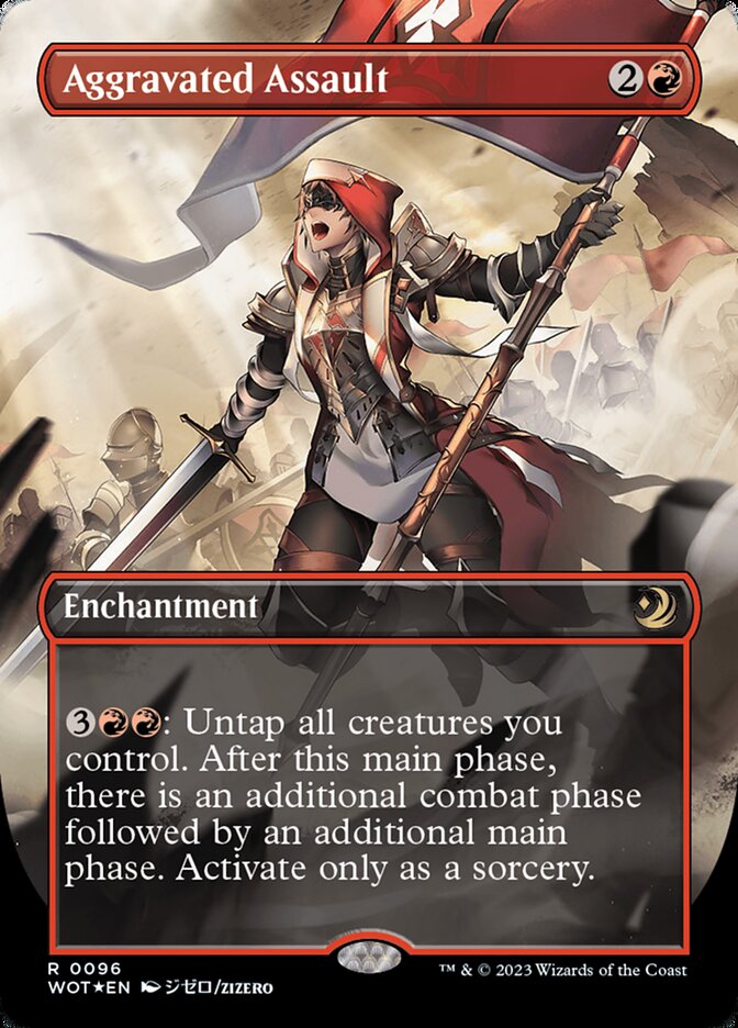 Aggravated Assault (Anime Borderless) (Confetti Foil) [Wilds of Eldraine: Enchanting Tales] | Odin's Place