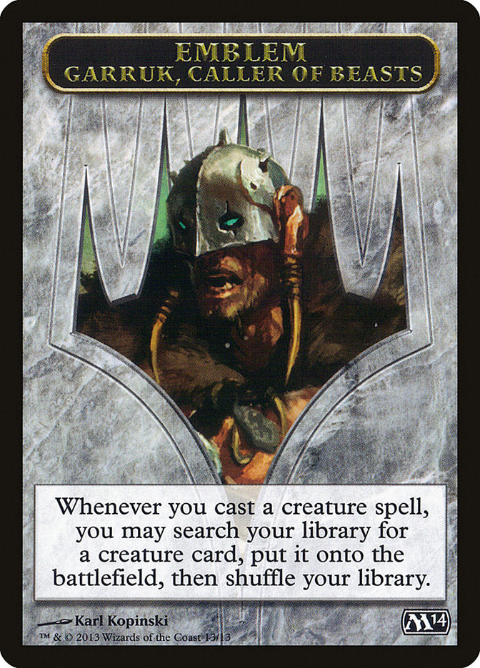 Garruk, Caller of Beasts Emblem (13) [Magic 2014 Tokens] | Odin's Place