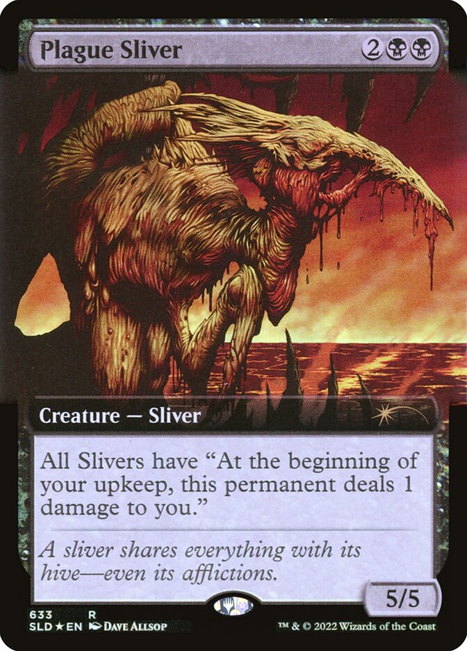 Plague Sliver (Extended Art) (Step-and-Compleat Foil) [Secret Lair Drop Promos] | Odin's Place