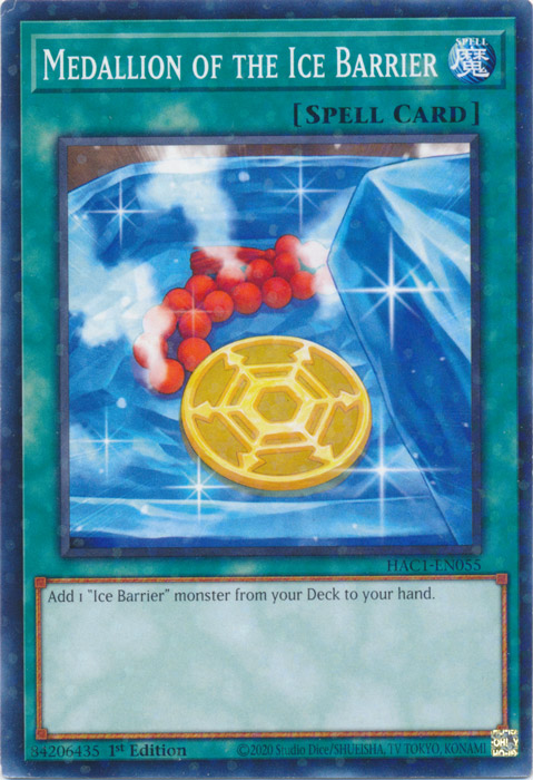 Medallion of the Ice Barrier (Duel Terminal) [HAC1-EN055] Parallel Rare | Odin's Place