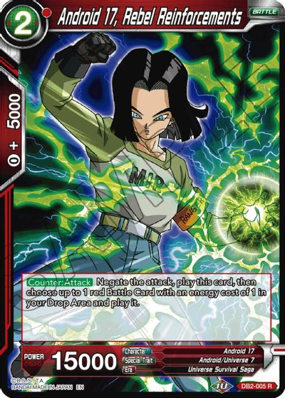 Android 17, Rebel Reinforcements (Reprint) (DB2-005) [Battle Evolution Booster] | Odin's Place