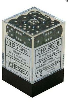 Chessex Ninja 12mm D6 Dice Block (36) | Odin's Place