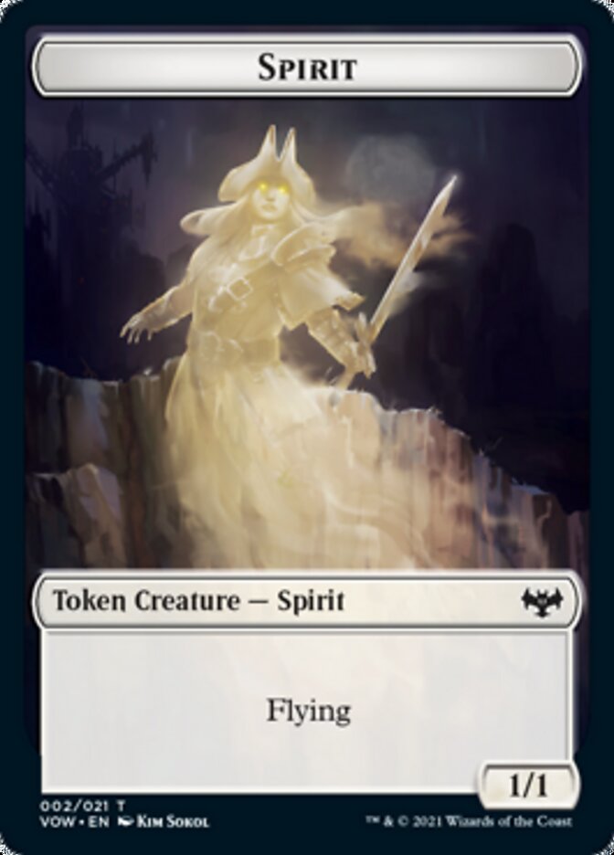 Human (001) // Spirit (002) Double-Sided Token [Innistrad: Crimson Vow Tokens] | Odin's Place