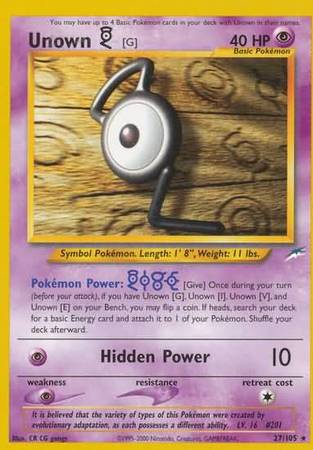 Unown [G] (27/105) [Neo Destiny Unlimited] | Odin's Place