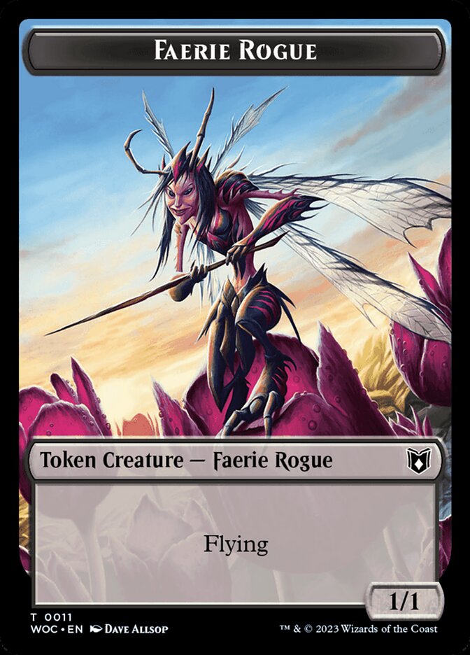 Faerie Rogue // Faerie (0011) Double-Sided Token [Wilds of Eldraine Commander Tokens] | Odin's Place