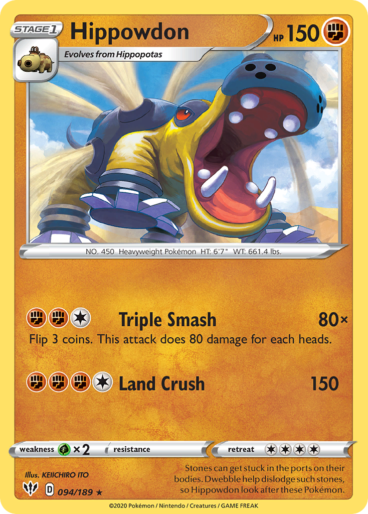 Hippowdon (094/189) [Sword & Shield: Darkness Ablaze] | Odin's Place