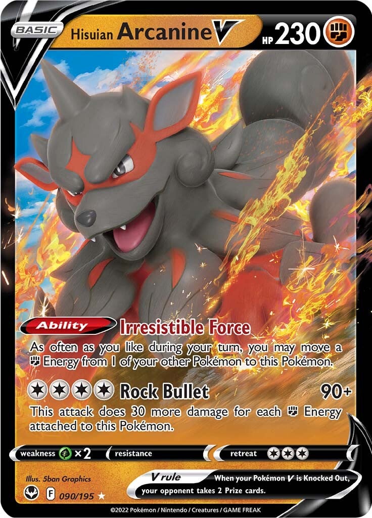 Hisuian Arcanine V (090/195) [Sword & Shield: Silver Tempest] | Odin's Place