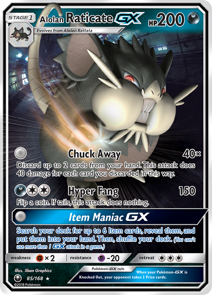 Alolan Raticate GX (85/168) [Sun & Moon: Celestial Storm] | Odin's Place