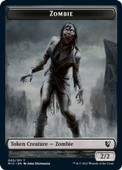 Zombie // Zombie Double-Sided Token (005 MIC/005 MID) [Innistrad: Midnight Hunt Commander Tokens] | Odin's Place
