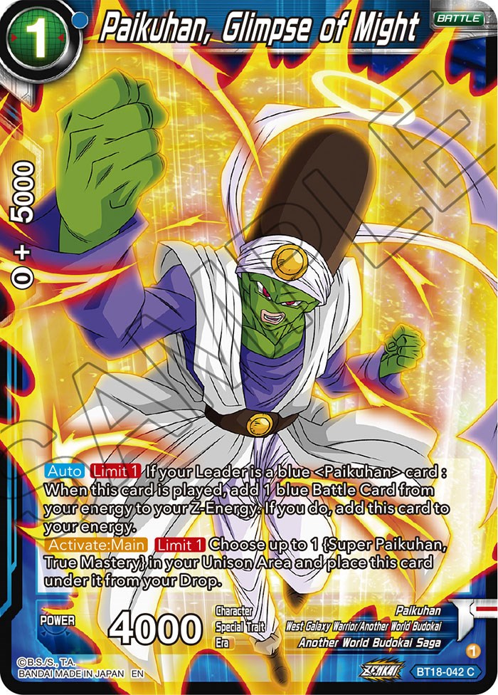 Paikuhan, Glimpse of Might (BT18-042) [Dawn of the Z-Legends] | Odin's Place