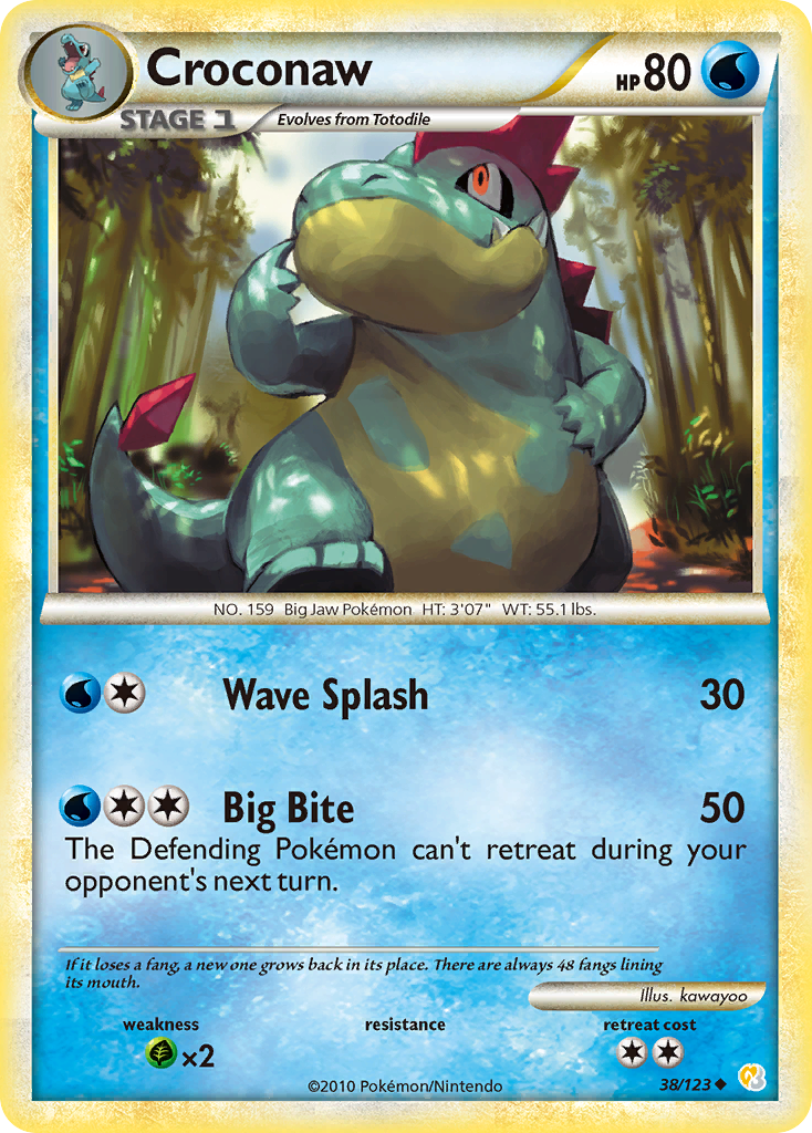 Croconaw (38/123) [HeartGold & SoulSilver: Base Set] | Odin's Place