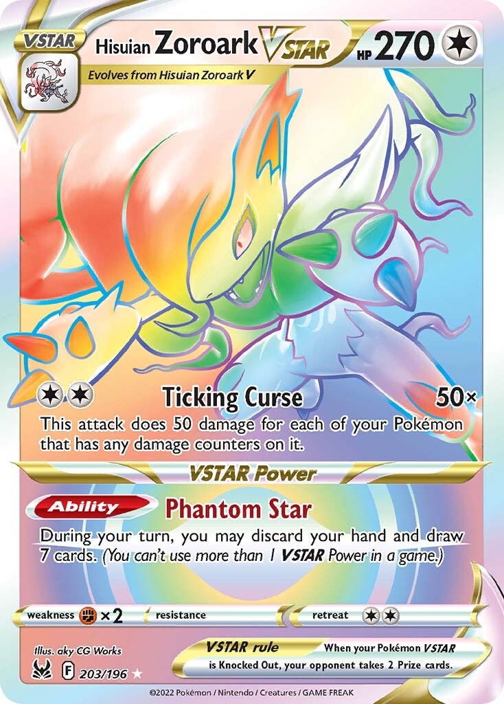 Hisuian Zoroark VSTAR (203/196) [Sword & Shield: Lost Origin] | Odin's Place