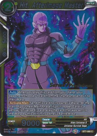 Hit, Afterimage Master (BT7-080_PR) [Assault of the Saiyans Prerelease Promos] | Odin's Place