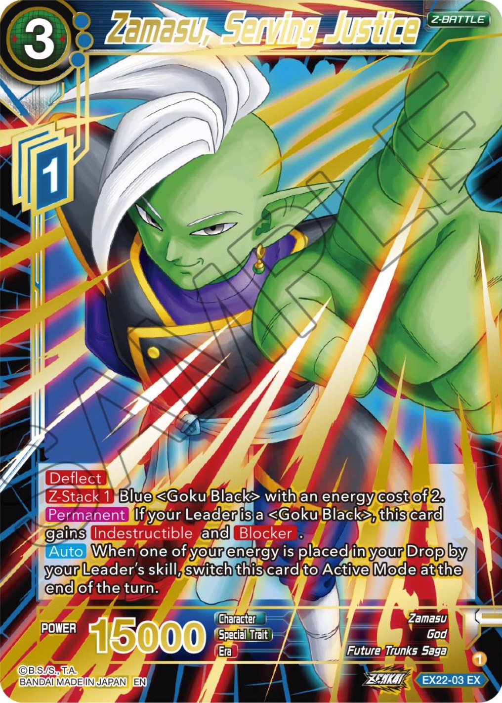 Zamasu, Serving Justice (Gold Stamped) (EX22-03) [Ultimate Deck 2023] | Odin's Place