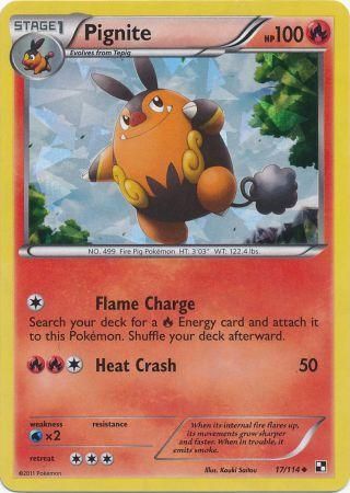 Pignite (17/114) (Cracked Ice Holo) [Black & White: Base Set] | Odin's Place
