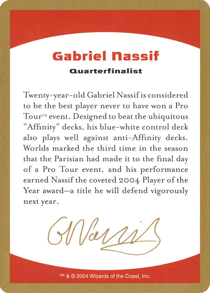 Gabriel Nassif Bio [World Championship Decks 2004] | Odin's Place